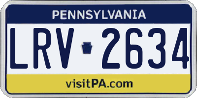 PA license plate LRV2634