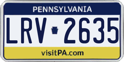 PA license plate LRV2635