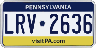 PA license plate LRV2636