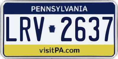 PA license plate LRV2637