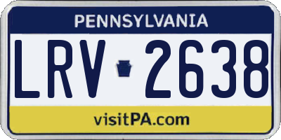 PA license plate LRV2638