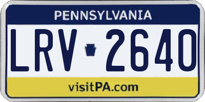 PA license plate LRV2640