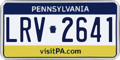 PA license plate LRV2641