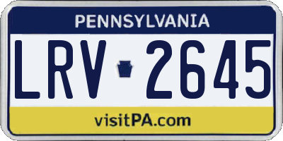 PA license plate LRV2645