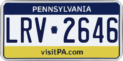 PA license plate LRV2646