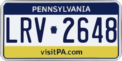PA license plate LRV2648