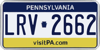 PA license plate LRV2662