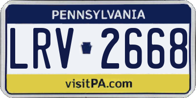 PA license plate LRV2668