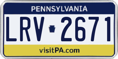 PA license plate LRV2671