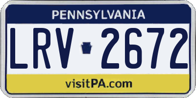 PA license plate LRV2672