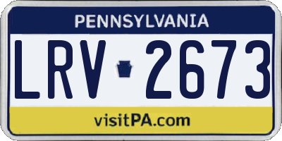 PA license plate LRV2673