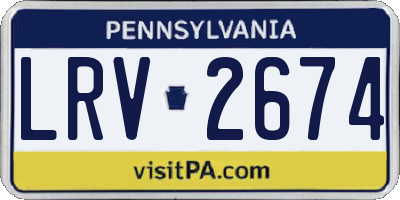 PA license plate LRV2674