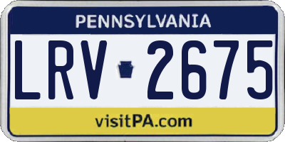PA license plate LRV2675