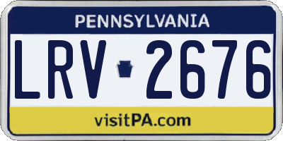 PA license plate LRV2676