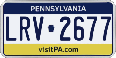 PA license plate LRV2677