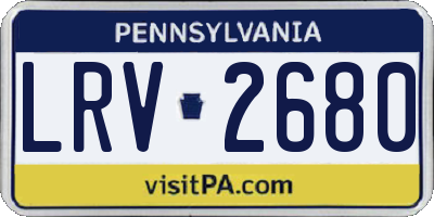 PA license plate LRV2680