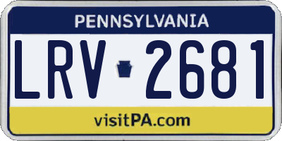 PA license plate LRV2681