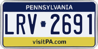 PA license plate LRV2691