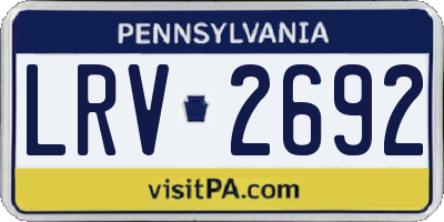 PA license plate LRV2692