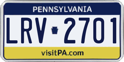 PA license plate LRV2701