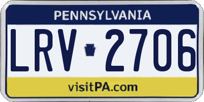 PA license plate LRV2706