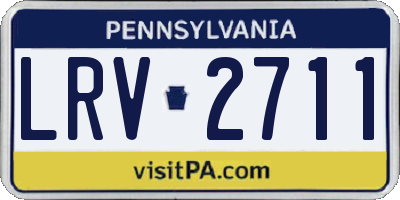 PA license plate LRV2711