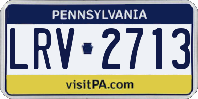 PA license plate LRV2713
