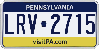 PA license plate LRV2715