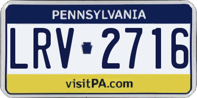 PA license plate LRV2716