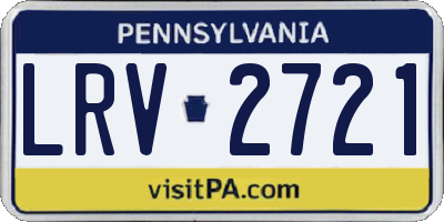 PA license plate LRV2721