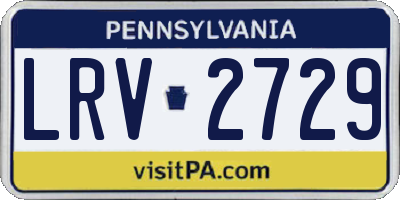 PA license plate LRV2729