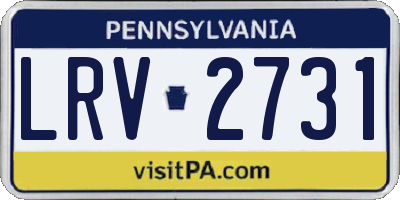 PA license plate LRV2731