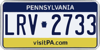 PA license plate LRV2733