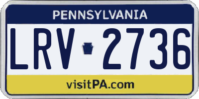 PA license plate LRV2736