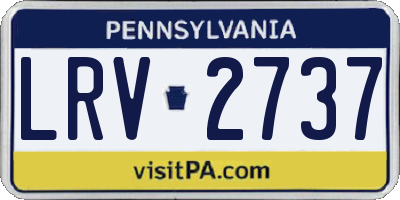 PA license plate LRV2737