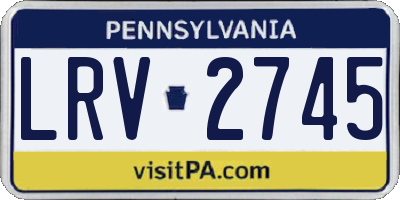 PA license plate LRV2745