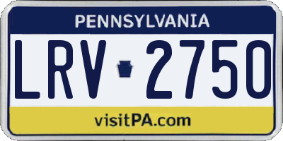 PA license plate LRV2750