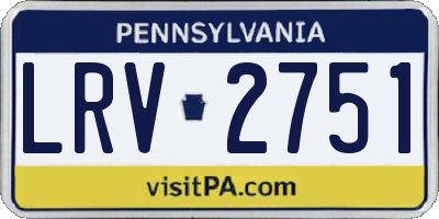 PA license plate LRV2751