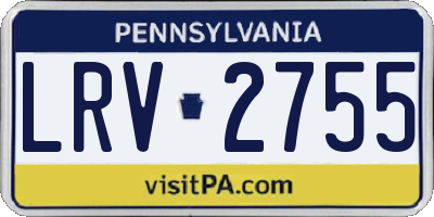PA license plate LRV2755