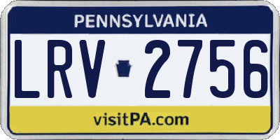 PA license plate LRV2756
