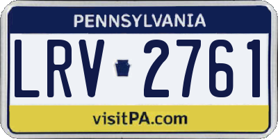 PA license plate LRV2761
