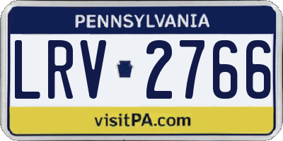 PA license plate LRV2766