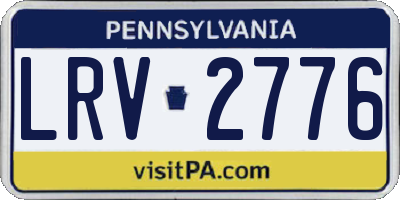 PA license plate LRV2776