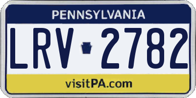 PA license plate LRV2782