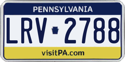 PA license plate LRV2788