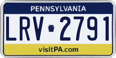 PA license plate LRV2791