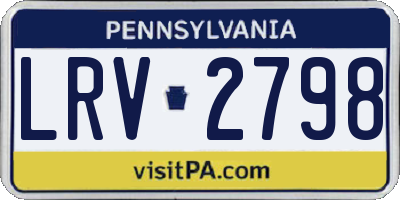 PA license plate LRV2798