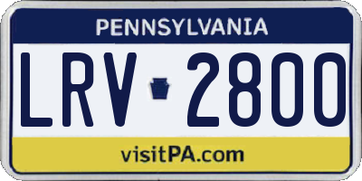 PA license plate LRV2800