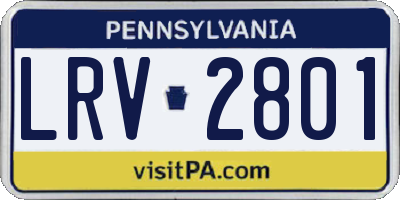 PA license plate LRV2801
