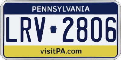 PA license plate LRV2806